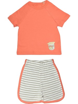 Organickid Snack Bebek Turuncu T-Shirt Şort Set 2'li