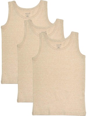 Organickid Natural Cotton Çocuk Unisex Ekru Atlet Seti 3'lü