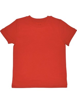 Organickid Basic Çocuk Flamlı Kırmızı Kısa Kol T-Shirt