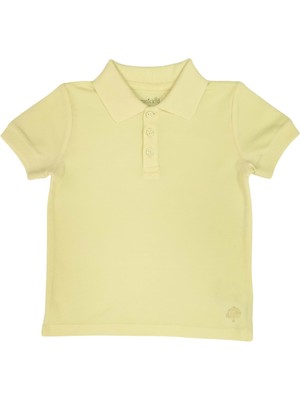 Organickid Polo Yaka Basic Sarı Kısa Kollu Çocuk T-Shirt