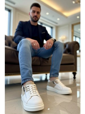 Benerly Erkek Bağcıklı Fermuarlı Deri Sneaker Standart Kalıp Fonksiyonel Dayanıklı Kaliteli Modern