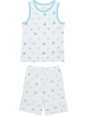 Organickid Blue Star Erkek Çocuk Atlet ve Şort Pijama Takımı