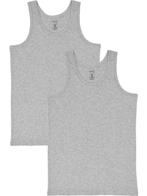 Organickid Basic Erkek Gri Melanj Atlet Seti 2'li