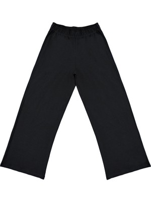 Organickid Leisure  Kadın Siyah Bol Paça Pantolon