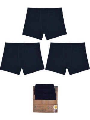 Organickid Basic Erkek Çocuk Siyah Iç Çamaşır Set 3'lü