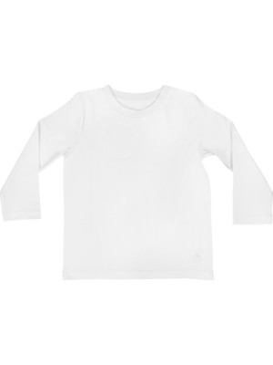 Organickid Basic Çocuk Beyaz Uzun Kol T-Shirt