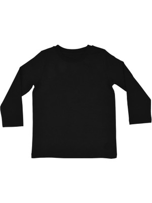 Organickid Basic Çocuk Siyah Uzun Kol T-Shirt