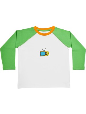 Organickid Mix Çocuk Reglan Uzun Kollu Fıstık Yeşili T-Shirt