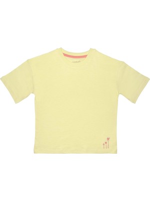 Organickid  Snack Çocuk Sarı Kısa Kol Oversize T-Shirt