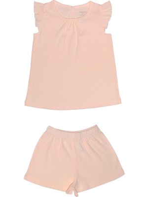Organickid Serene Kız Çocuk Pembe Şortlu Pijama Takımı
