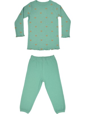 Organickid Charmed Kız Çocuk Yeşil Pijama Takımı