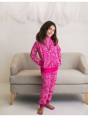 Organickid School Kız Çocuk Pembe Metraj Eşofman Altı