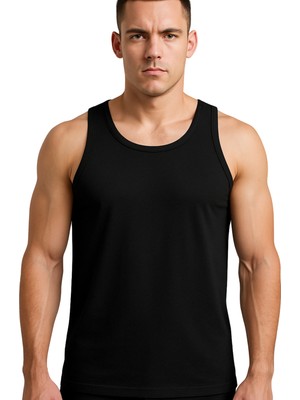 Organickid  Basic Erkek Siyah Atlet Seti 2'li