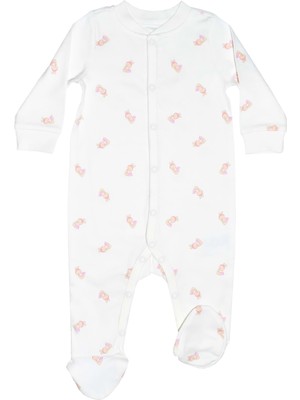 Organickid Bunny Kız Bebek Ayaklı Tulum