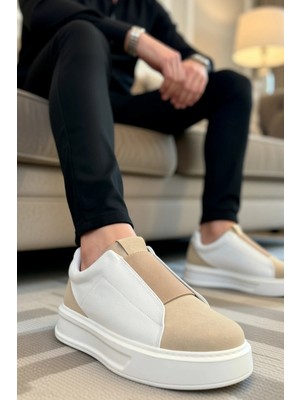 Benerly Erkek Günlük Sneaker Düşük Yaka Bağcıksız Kalın Taban Deri Süet Fonksiyonel Dayanıklı Spor
