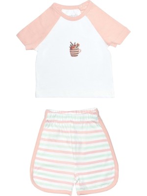 Organickid Teatime Kız Bebek T-Shirt Şort Set 2'li