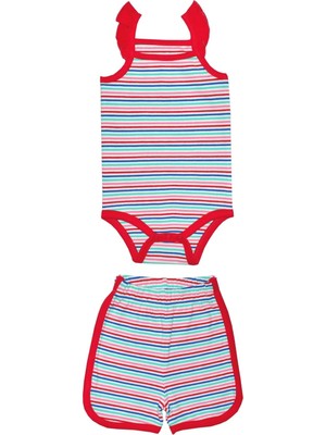 Organickid Party Kız Bebek Askılı Body Şort Seti 2'li