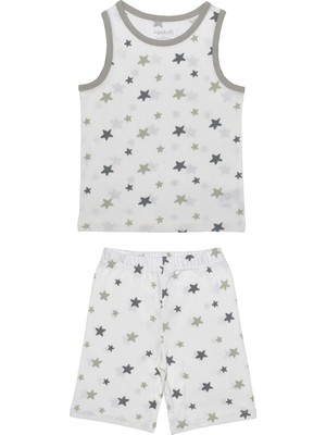 Organickid Gray Star Çocuk Atlet ve Şort Pijama Takımı