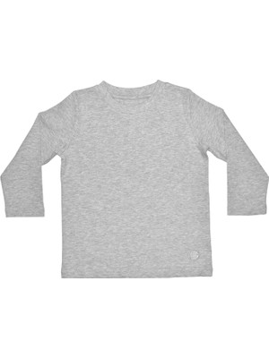 Organickid Basic Çocuk Gri Uzun Kol T-Shirt