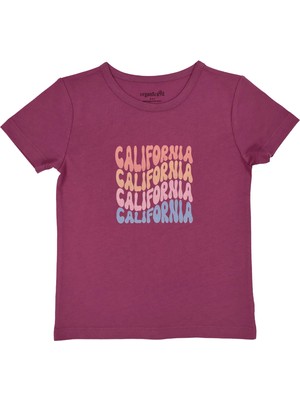 Organickid Adventure Kız Çocuk Fuşya Kısa Kollu T-Shirt