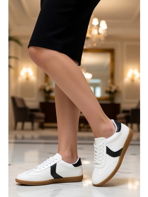 Benerly Kadın Bağcıklı Düz Taban Suni Deri Spor Ayakkabı Fonksiyonel Dayanıklı Kaliteli Konforlu Şık