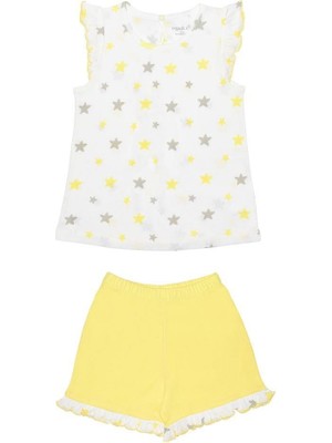 Organickid Nighty Night Kız Çocuk Fırfırlı Üst ve Şort Takım