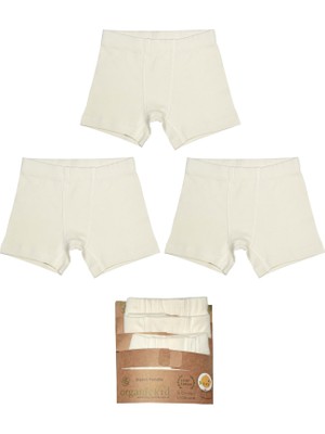 Organickid Naturel Erkek Çocuk Boxer Set 3'lü