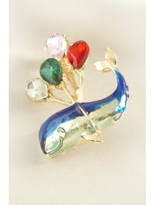 SiHako Yunus Mineli Taşlı Broş