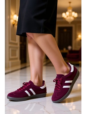 Benerly Kadın Bağcıklı Düz Taban Spor Ayakkabı Renk Bloklu Tekstil Fonksiyonel Dayanıklı Rahat