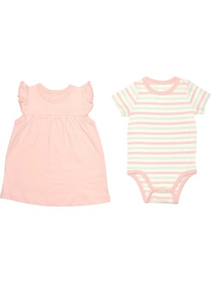 Organickid Teatime Kız Bebek Kısa Kol Elbise Body Set