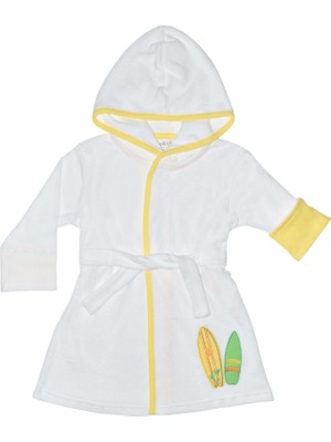 Organickid  Surfer Çocuk Beyaz Bornoz