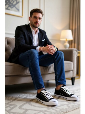 Benerly Erkek Bağcıklı Düşük Bilekli Sneaker Kumaş Kalıp Standart Fonksiyonel Dayanıklı Kaliteli Şık