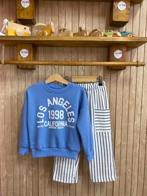 Ays Bebe Los Angeles Baskılı Erkek Çocuk Takımı – %100 Pamuk Likralı 3 Iplik Şardonsuz Kumaş