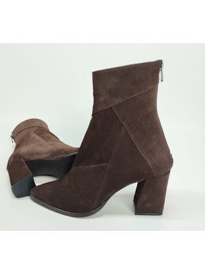 Lucciola Kadın Hakiki Deri Kahve Süet Topuklu Bot