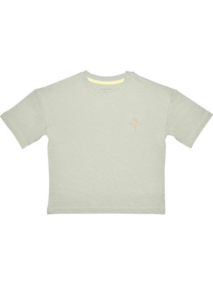 Organickid  Snack Çocuk Gri Kısa Kol Oversize T-Shirt