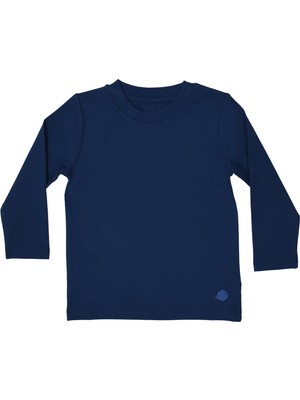 Organickid Basic Çocuk Lacivert Uzun Kol T-Shirt