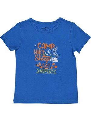 Organickid Adventure Erkek Çocuk Çivit Mavi Kısa Kollu T-Shirt