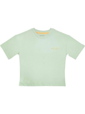 Organickid  Snack Çocuk Yeşil Kısa Kol Oversize T-Shirt