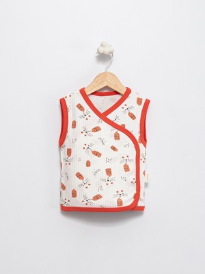 %100 Pamuk Kruvaze Yelek (Geniş Kalıp)