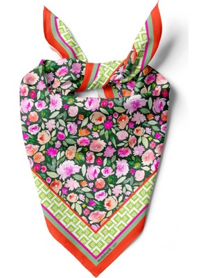 Y93 Watercolor  Flowers Tasarımlı Bandana DG12057