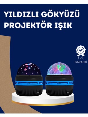 SHN 360° Dönen Galaxy Projektörlü Gece Lambası - Star Master Yıldızlı Gökyüzü Efekti