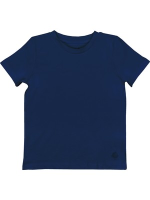 Organickid Basic Çocuk Lacivert Kısa Kol T-Shirt