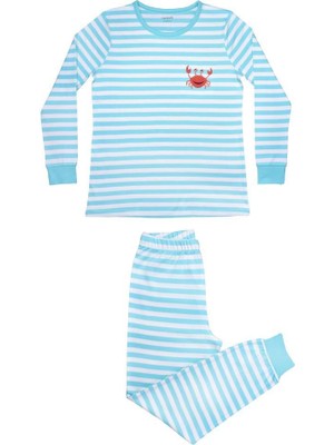 Organickid Ocean Kadın Mavi Pijama Takımı