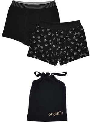Organickid Cinema Erkek Siyah Boxer 2'li Set