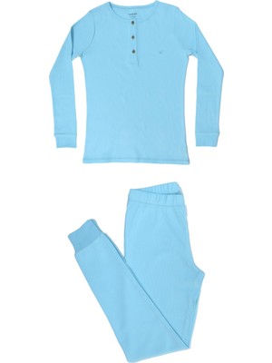Organickid Cosy Kadın Mavi Kaşkorse Pijama Takımı