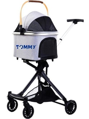 Tommy Evcil Hayvan Arabası 83X48.5X110 cm Gold Gri Max 10 kg