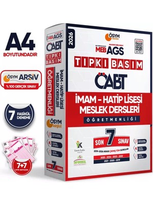 Karakutu Yayınları 2026 MEB-AGS ÖABT İmam Hatip Meslek Dersleri Öğretmenliği ÖSYM Tıpkı Basım 7li Deneme Paketi Cevaplı