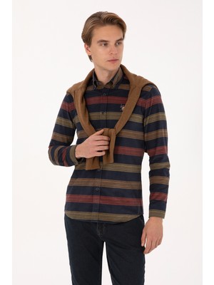 U.s. Polo Assn. Erkek Açık Lacivert Gömlek Desenli 50308173-VR059