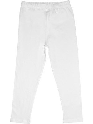 Organickid Basic Kız Çocuk Uzun Beyaz Tayt