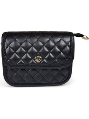 Luglio Shoes Mini Siyah Zincir Detaylı Uzun Askılı Kadın Omuz Çantası